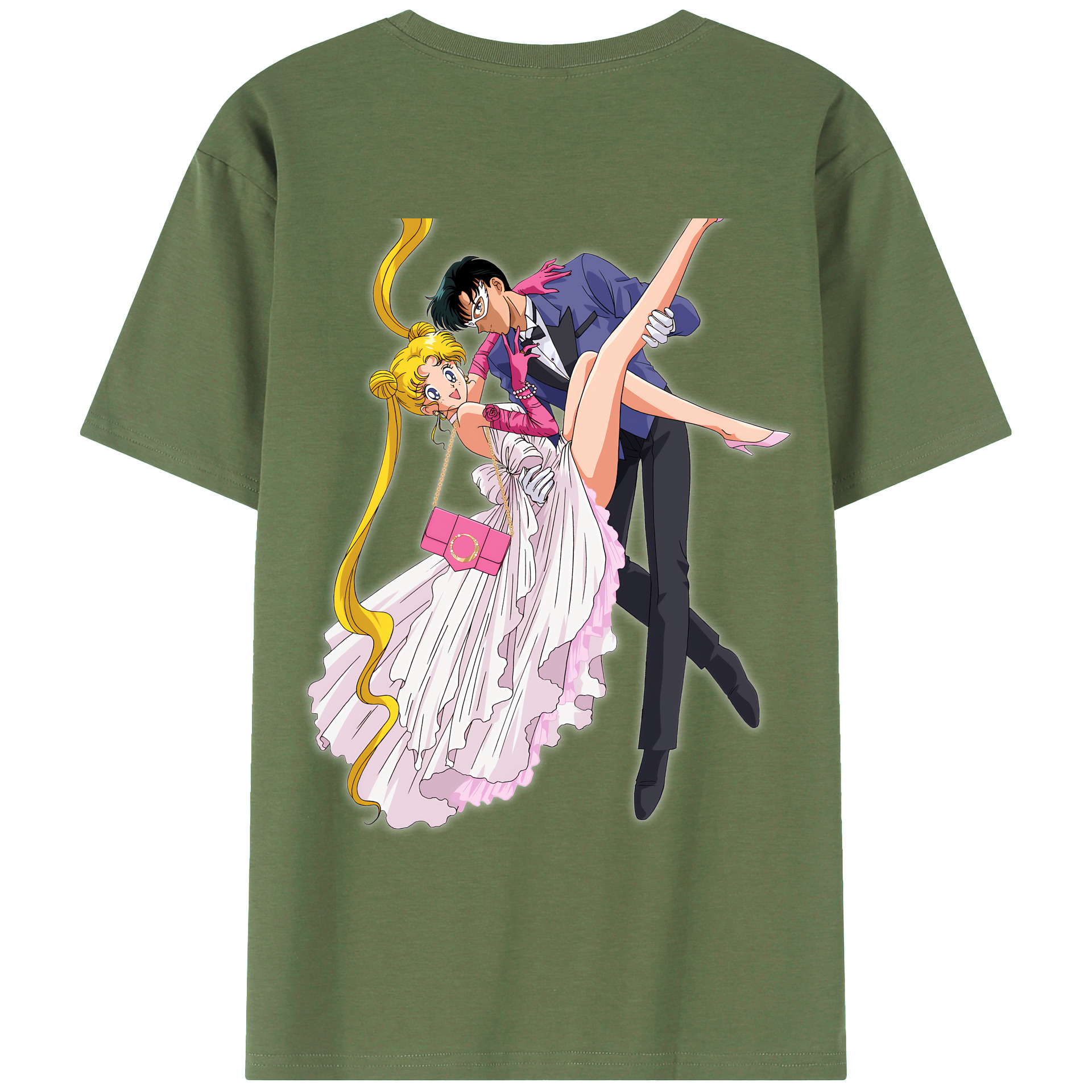 （画像用） 美少女戦士セーラームーン 愛野 美奈子 あいの みなこ Sailor Moon Aino Minako 綿100％ メンズ半袖Tシャツ（バックプリント） 通気性